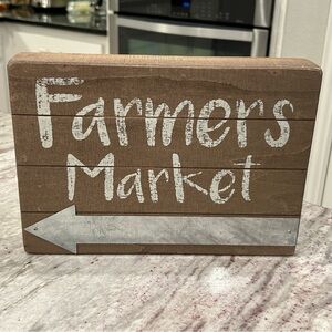 Farmers Market Wooden Sign